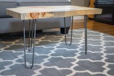 Live Edge Coffee Table On Hairpin Legs 5 small
