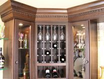 Walnut And Iron Clavos Wine Bar Glass Storage Case And Display 3 small