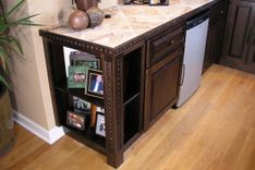 Walnut And Iron Clavos Wine Bar Glass Storage Case And Display 5 small