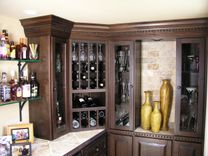 Walnut And Iron Clavos Wine Bar Glass Storage Case And Display 6 small