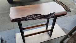 Live Edge Cherry With Walnut Bow Tie And Iron Legs 1 small