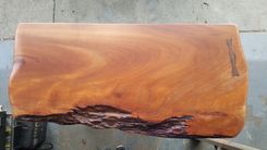 Live Edge Cherry With Walnut Bow Tie And Iron Legs 5 small