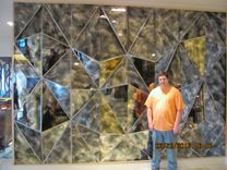 Commercial Abstract Mirror Glass Pyramid Wall Art 1 small