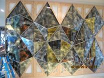 Commercial Abstract Mirror Glass Pyramid Wall Art 4 small