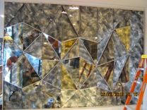 Commercial Abstract Mirror Glass Pyramid Wall Art 6 small
