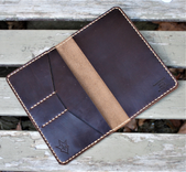 Handmade Cover For Field Notes Card Wallet Scribo Horween Leather Brown Chromexcel 3 small