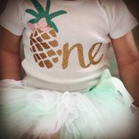 Pineapple First Birthday Outfit | Luau 1st Birthday Outfit 1 small