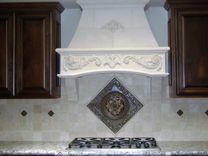 Custom Antique Style Cast Stone Range Hood 6 small