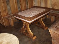 Wood Table, Concrete Scagliola Top , Reclamined Wood Table 2 small