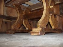 Wood Table, Concrete Scagliola Top , Reclamined Wood Table 3 small