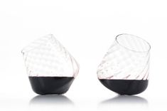 Optic Twist Revolving Wine Glass Pair 1 small