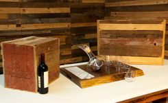 Revolving Wine Decanter & Glasses Set With Custom Black Walnut Tray 4 small