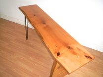 Live Edge Mid Century Modern Console Table With Hairpin Steel Legs 3 small