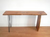 Live Edge Mid Century Modern Console Table With Hairpin Steel Legs 2 small