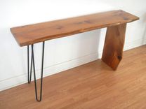 Live Edge Mid Century Modern Console Table With Hairpin Steel Legs 4 small