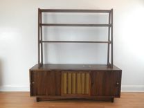 Mid Century Modern Danish Modern Credenza/Sideboard With Upper Shelves 1 small