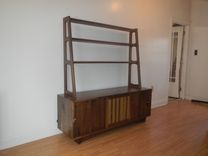Mid Century Modern Danish Modern Credenza/Sideboard With Upper Shelves 3 small