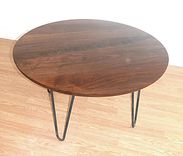 Mid Century Modern/Danish Modern Round Coffee Table With Hairpin Legs 2 small