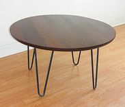 Mid Century Modern/Danish Modern Round Coffee Table With Hairpin Legs 1 small