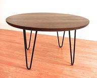 Mid Century Modern/Danish Modern Round Coffee Table With Hairpin Legs 3 small