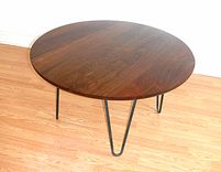 Mid Century Modern/Danish Modern Round Coffee Table With Hairpin Legs 4 small