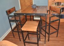 Urban Industrial Bistro/Pub Dining Table With 4 Stools 5 small