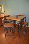 Urban Industrial Bistro/Pub Dining Table With 4 Stools 1 small