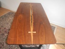 Mid Century Modern Natural Edge Dining Table - Shown In Black Walnut 1 small
