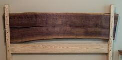 Bed, King Size - Ash, Oak And Walnut Flitch With Matching Nightstands. 5 small