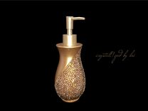 Gold Crystallized Soap Dispenser Lotion Pump Bathroom Bling European Crystals Bedazzled 2 small