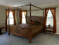 Figured Walnut Four Poster Bed 1 small