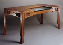 Figured Mahogany Executive Desk With Inlays 2 small