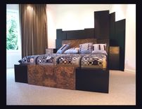 Ebonized White Oak And Walnut Burl Bed 1 small