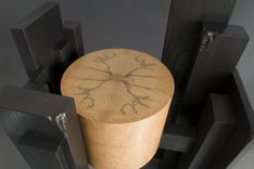 Ebonized Ash And Madrone Burl Entry Table 2 small