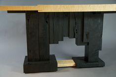 Carved And Charred Art Deco Console 5 small