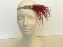 Bridesmaids Headbands, Bridal Headpiece, Great Gatsby Headband, Blush Champagne Feather Fascinator 3 small