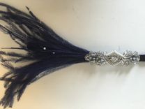 Bridesmaids Headbands, Bridal Headpiece, Great Gatsby Headband, Blush Champagne Feather Fascinator 4 small