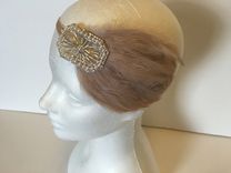 Wedding Headpiece, Bridal Headband, 1920s Gatsby Wedding, Beige Feather, Champagne Headbands 3 small