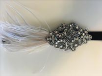 Headband Beaded Headpiece Boho Hair Accessories 1920s Flapper Gatsby Feather 2 small