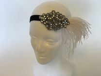 Headband Beaded Headpiece Boho Hair Accessories 1920s Flapper Gatsby Feather 3 small