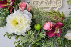 Front Door Wreath, Summer Wreath, Orchids Wreath, Peony Wreath, Home Decor, Silk Floral Arrangement 3 small
