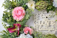 Front Door Wreath, Summer Wreath, Orchids Wreath, Peony Wreath, Home Decor, Silk Floral Arrangement 6 small