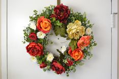 Front Door Wreaths, Roses Wreath, Peony Wreath, Home Decor, Silk Flower Arrangement 2 small