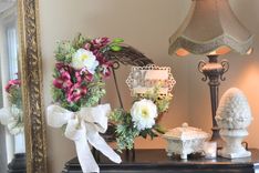 Front Door Wreaths, Orchids Wreath, Peony Wreath, Silk Flower Arrangement, Home Decor 1 small