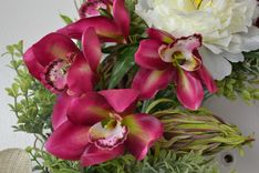 Front Door Wreaths, Orchids Wreath, Peony Wreath, Silk Flower Arrangement, Home Decor 3 small