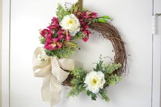 Front Door Wreaths, Orchids Wreath, Peony Wreath, Silk Flower Arrangement, Home Decor 2 small