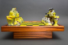 Valley Of The Kings Dichroic Glass Chess Set 3 small