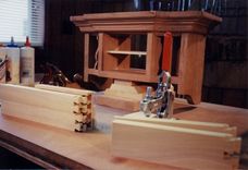 Curved Front Cherry Wall Shelving 5 small