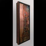 Spine Stem - Flame Painted And Inked Copper Wall Art. Framed 3 small