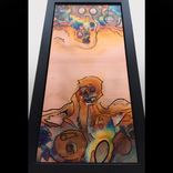 Skull Mask - Flame Painted And Inked Copper Wall Art. Framed 2 small